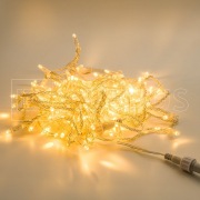 Гирлянда (Нить) ALEDUS 10 м, прозрачный провод, ПВХ, теплый белый, без мерцания | Фото 1