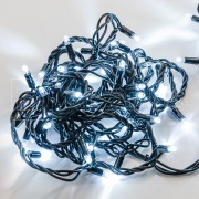 Гирлянда (Нить) ALEDUS 10 м, черный провод, ПВХ, белый, без мерцания | Фото 1