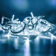 Гирлянда (Нить) ALEDUS 10 м, белый провод, каучук (резина), белый, с мерцанием | Фото 1