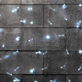 ALEDUS Занавес ALEDUS 2x1.5 м, прозрачный провод, ПВХ, белый, с мерцанием