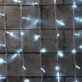 ALEDUS Занавес ALEDUS 2x3 м, белый провод, ПВХ, белый, с мерцанием