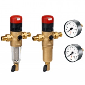 Goetze Набор: 2 сетчатых фильтра с редуктором давления Goetze FD07-3/4С+H и 2 манометра Goetze MA10-50