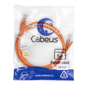 Cabeus PC-UTP-RJ45-Cat.5e-1m-OR-LSZH