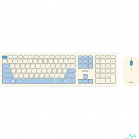 Acer Acer OCC205 [ZL.ACCEE.00C] Комплект (клавиатура+мышь) клав:белый мышь:белый/голубой USB беспроводная slim 