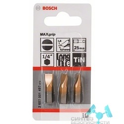 BOSCH Bosch 2607001497 3 БИТ 25ММ S 1.6Х8.0 TIN