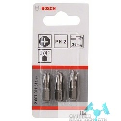 BOSCH Bosch 2607001511 3 БИТ 25ММ PH2 XH