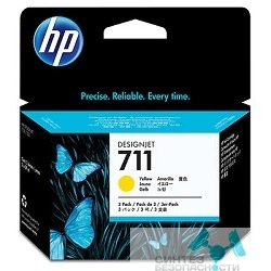 Hp HP CZ136A Картридж №711, Yellow {Designjet T120/T520, Yellow (29ml 3 - pack)}