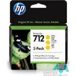Hp Картридж струйный HP 712 3ED79A желтый x3упак. (29мл) для HP DJ Т230/630