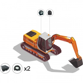 IPTRONIC Комплект видеонаблюдения для строительной техники под ПП № 969 (онлайн HDD+SD)