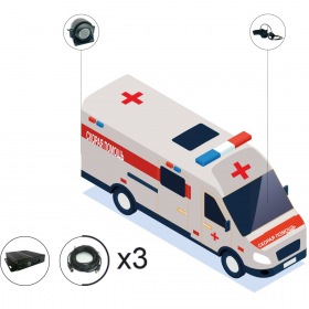 IPTRONIC Комплект видеонаблюдения для автомобилей скорой помощи под ПП №969 (офлайн SD)