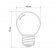 Лампа шар E27, 7LED, 24В, диаметр 45мм ТЕПЛЫЙ БЕЛЫЙ, матовая колба  | Фото 3