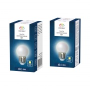Лампа шар E27, 7LED, 24В, диаметр 45мм ТЕПЛЫЙ БЕЛЫЙ, матовая колба  | Фото 4