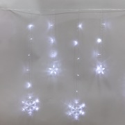 Гирлянда Бахрома со снежинками 2,4х0,9м, 150LED, белый, с контроллером 8 режимов, 230В NEON-NIGHT | Фото 2