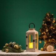 Фонарь декоративный со свечкой, корпус из дерева, бежевый, 15х15х38cм, теплый белый NEON-NIGHT | Фото 1