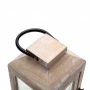 Фонарь декоративный со свечкой, корпус из дерева, бежевый, 15х15х38cм, теплый белый NEON-NIGHT | Фото 2