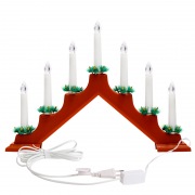 Новогодняя горка 7 свечек, цвет корпуса: Красный, цвет свечения: ТЕПЛЫЙ БЕЛЫЙ | Фото 6