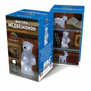 Акриловая светодиодная фигура "Медвежонок" 12х22х13 см, 4,5 В, 3 батарейки AAA (не входят в комплект), 10 светодиодов, NEON-NIGHT | Фото 6