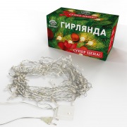 Гирлянда светодиодная универсальная 100 LED ТЕПЛЫЙ БЕЛЫЙ 10 метров, прозрачный ПВХ, с контроллером | Фото 2