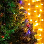 Елочная гирлянда с кольцом, 7 нитей по 1,5 метра, цвет диодов мультиколор, не соединяется | Фото 3