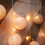 Тайские фонарики «Вельвет» 3,5 м, прозрачный ПВХ, 20 LED, теплый белый, питание 2 х АА (батарейки не в комплекте) | Фото 2