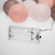 Тайские фонарики «Вельвет» 3,5 м, прозрачный ПВХ, 20 LED, теплый белый, питание 2 х АА (батарейки не в комплекте) | Фото 7