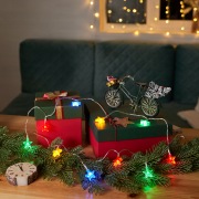 Гирлянда светодиодная «Звездочки» 1.5 м, 10 LED, прозрачный ПВХ, цвет свечения мультиколор, 2 х АА (батарейки не в комплекте) NEON-NIGHT | Фото 1