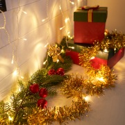 Гирлянда светодиодная «Мишура» золотая 10 LED, 1,5 м, прозрачный ПВХ, теплое белое свечение, 2 х АА (батарейки не в комплекте) NEON-NIGHT | Фото 1