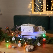 Гирлянда светодиодная «Шарики» 1.5 м, 10 LED, прозрачный ПВХ, цвет свечения мультиколор, 2 х АА (батарейки не в комплекте) NEON-NIGHT | Фото 1
