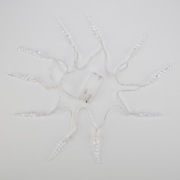 Гирлянда светодиодная «Сосульки» 1.5 м, 10 LED, прозрачный ПВХ, цвет свечения теплый белый, 2 х АА (батарейки не в комплекте) NEON-NIGHT | Фото 5