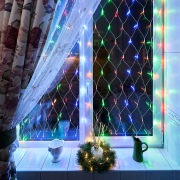 Гирлянда «Сеть» 1,5х1,5 м, прозрачный ПВХ, 96 LED мультиколор | Фото 1