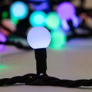Гирлянда Мультишарики Ø17,5 мм, 10 м, черный каучук, 80 LED, цвет RGB | Фото 2