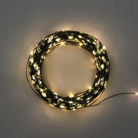 NEON-NIGHT Гирлянда Роса с контроллером 30м, 300LED, IP20, 230В, зеленый провод, теплое белое свечение 