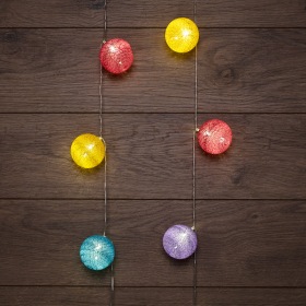 NEON-NIGHT Тайские фонарики Фейерверк 5м, 25LED, прозрачный ПВХ, теплый белый, питание USB NEON-NIGHT