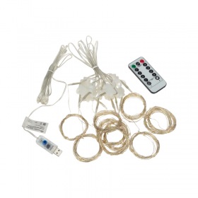 NEON-NIGHT Гирлянда Светодиодный занавес из росы 3х3м 300 LED МУЛЬТИКОЛОР IP20 USB + пульт управления, с крючками для крепления NEON-NIGHT