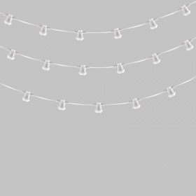 NEON-NIGHT Гирлянда Белт-Лайт 2 жилы, 50м, шаг 20см, 250 патронов E27, IP65, белый круглый провод NEON-NIGHT