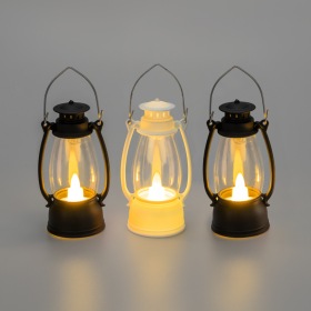 NEON-NIGHT Декоративный фонарь со свечкой 9,5см, цвет корпуса белый/черный, цвет свечения теплый белый, питание 3xLR1130 (в комплекте) NEON-NIGHT