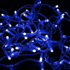 NEON-NIGHT Гирлянда Нить 10м, с эффектом мерцания, прозрачный ПВХ, 24В, цвет: Синий