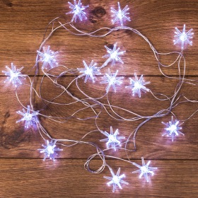 NEON-NIGHT Гирлянда светодиодная "Снежинки" 20 LED БЕЛЫЕ 2,8 метра