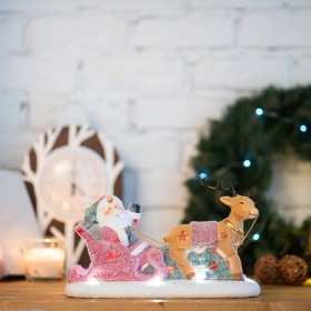 NEON-NIGHT Керамическая фигурка «Дед Мороз в санях» 30.5х12.2х17.2 см