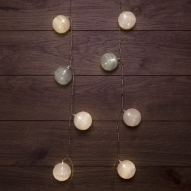 NEON-NIGHT Тайские фонарики «Вельвет» 3,5 м, прозрачный ПВХ, 20 LED, теплый белый, питание 2 х АА (батарейки не в комплекте)