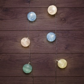 NEON-NIGHT Тайские фонарики «Пудра» 1,5 м, прозрачный ПВХ, 10 LED, теплый белый, питание 2 х АА (батарейки не в комплекте)