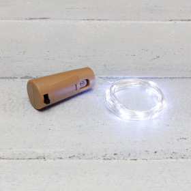 NEON-NIGHT Гирлянда «Роса» с пробкой 2 м, 20 LED, белое свечение, 3хLR44 в комплекте NEON-NIGHT