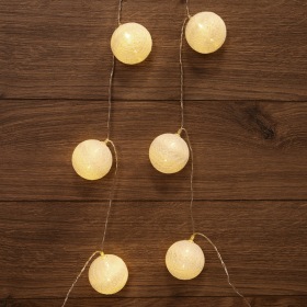 NEON-NIGHT Тайские фонарики «Пломбир» 1.5 м, 10 LED, прозрачный ПВХ, цвет свечения теплый белый, 2 х АА (батарейки не в комплекте) NEON-NIGHT