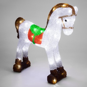 NEON-NIGHT Акриловая светодиодная фигура «Лошадка» 38х13х38 см, 60 светодиодов, IP65, понижающий трансформатор в комплекте NEON-NIGHT