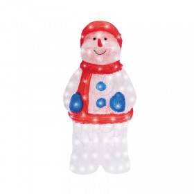 NEON-NIGHT Акриловая светодиодная фигура «Снеговик в синих варежках» 31х25х59 см, IP65, понижающий трансформатор в комплекте NEON-NIGHT
