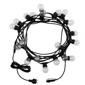 NEON-NIGHT Уличная гирлянда «Лофт», черный каучук, 20 прозрачных ламп х 5 LED, влагостойкая IP44