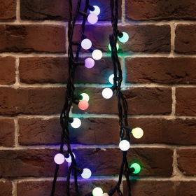NEON-NIGHT Гирлянда Мультишарики Ø17,5 мм, 10 м, черный каучук, 80 LED, цвет RGB