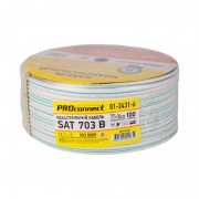 Кабель SAT 703 B, Cu/Al/Cu, (64%), 75 Ом, 100м. , белый PROCONNECT | Фото 2