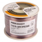 Кабель акустический, 2х0. 25 мм², прозрачный BLUELINE, 100 м. PROCONNECT | Фото 1