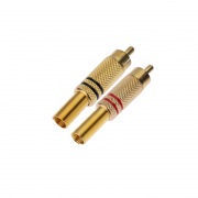 РАЗЪЁМ штекер RCA Металл пайка ZN Чёрные/Красные GOLD PROCONNECT | Фото 1